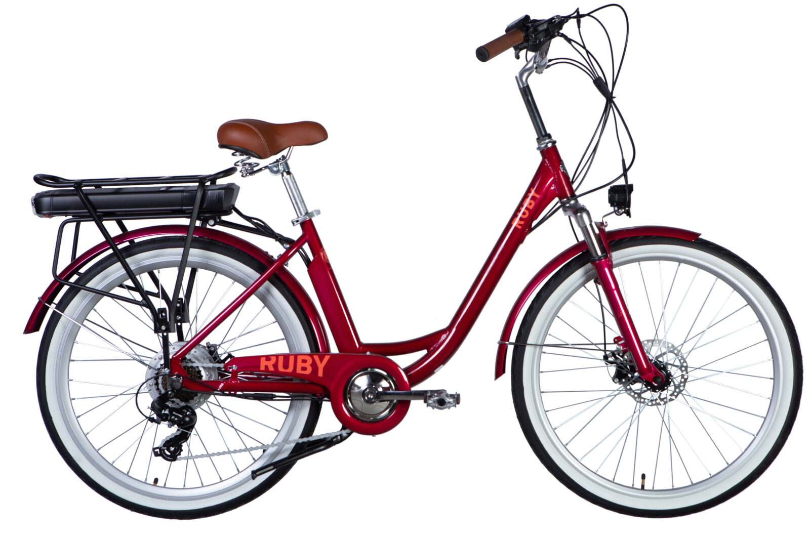 Електровелосипед Дорожник  26" AL Dorozhnik eRUBY DD FR рама-17" 36B 12.5А*г 500Вт бордовий YS 7496 2025 купити електро велик