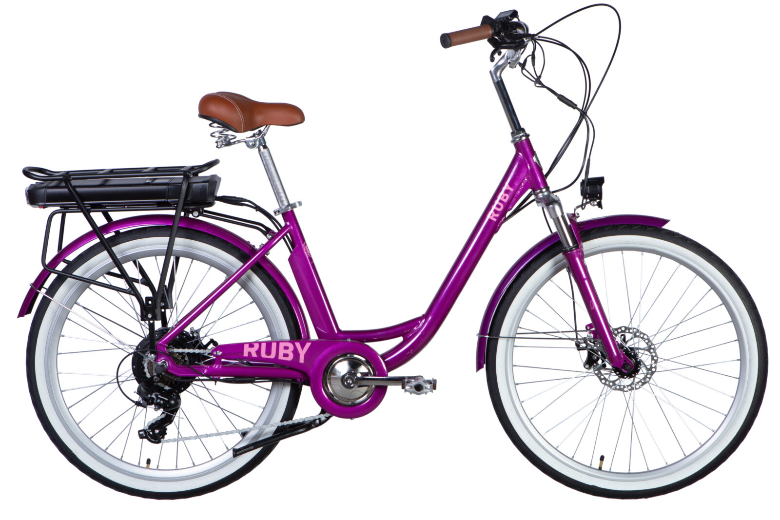 Електровелосипед Дорожник  26" AL Dorozhnik eRUBY DD FR рама-17" 36B 12.5А*г 500Вт пурпурний YS 7809 2025 купити електро велик