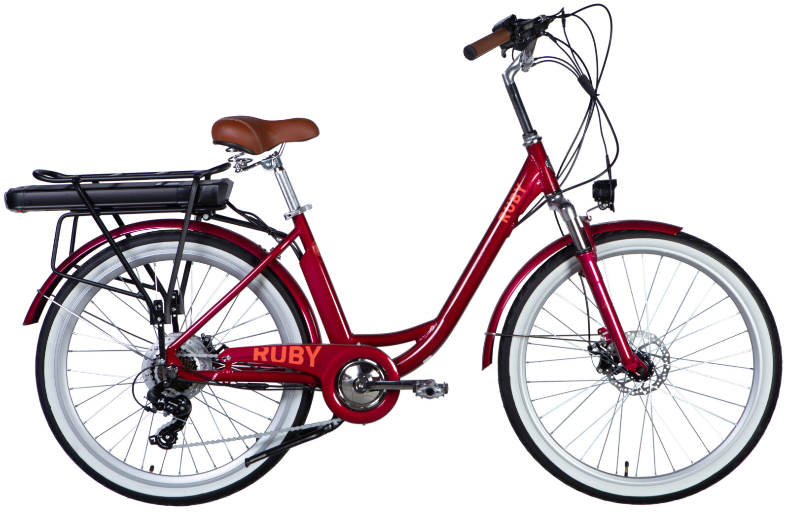 Електровелосипед Дорожник  26" AL Dorozhnik eRUBY DD FR рама-17" 48B 12.5А*г 500Вт бордовий YS 7496 2025 купити електро велик