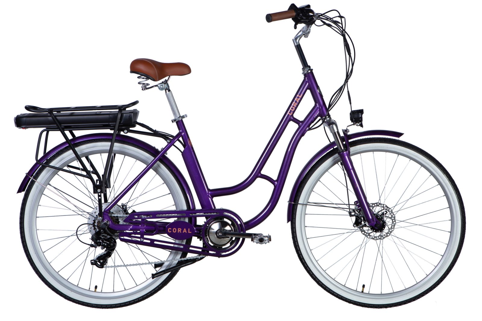 Електровелосипед Дорожник  28" AL Dorozhnik eCORAL DD FR рама-19" 48B 12.5А*г 500Вт фіолетово-синій YS 750 2025 купити електро велик